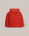 Chamarra Hoodie Acolchada Negra,ROJO